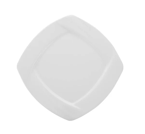 Placa Cerâmica Forma Bonita Fundo Branco — Fotografia de Stock