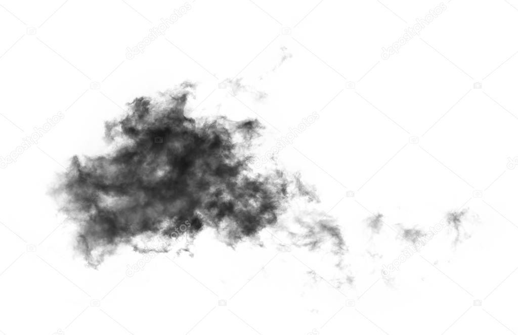 Black smoke on a white background