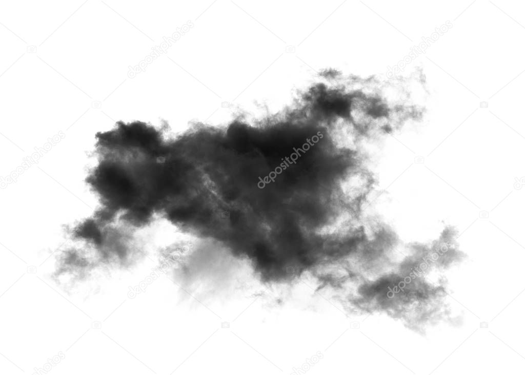 Black cloud on white background