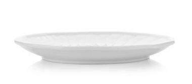 beyaz arkaplanda seramik plaka