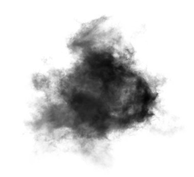 Beyaz arkaplanda siyah duman