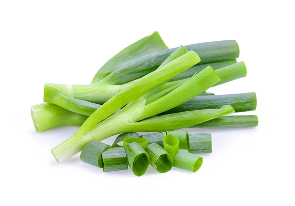 Chopped Green Onions White Background — Stock Photo, Image