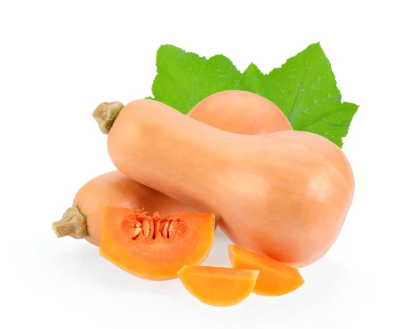 Butternut Squash Geïsoleerd Witte Achtergrond — Stockfoto