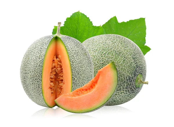 Melon Izolowany Białym Tle — Zdjęcie stockowe