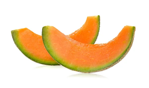 Melon Melonowy Izolowany Białym Tle — Zdjęcie stockowe