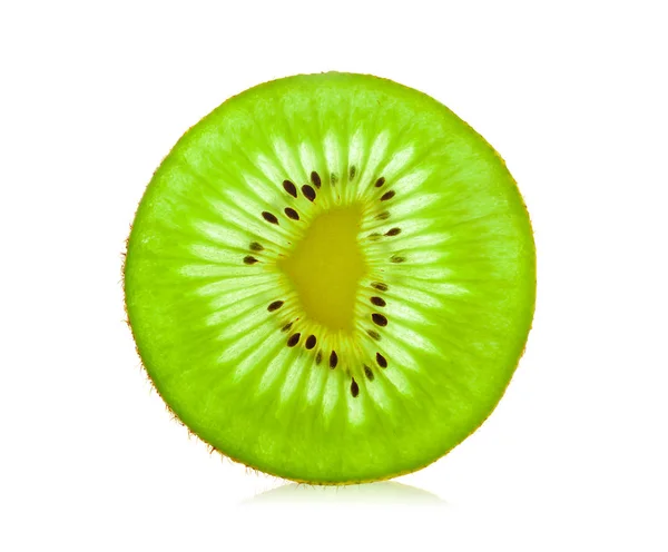 Scheibe Kiwi Frucht Isoliert Auf Weißem Hintergrund — Stockfoto