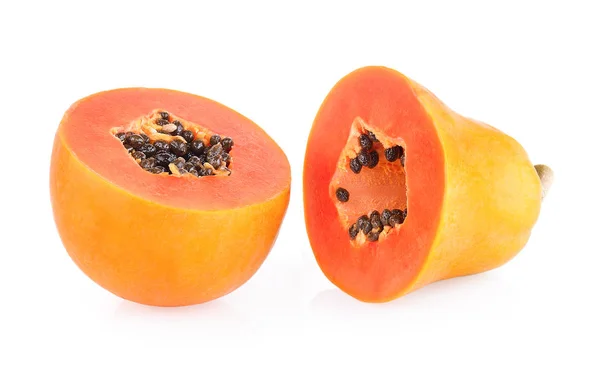 Ripe Papaya White Background — Stock Photo, Image