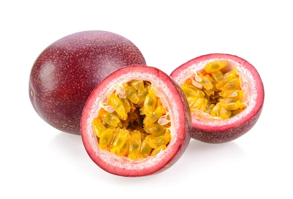 Passionfruits Izolované Bílém Pozadí — Stock fotografie