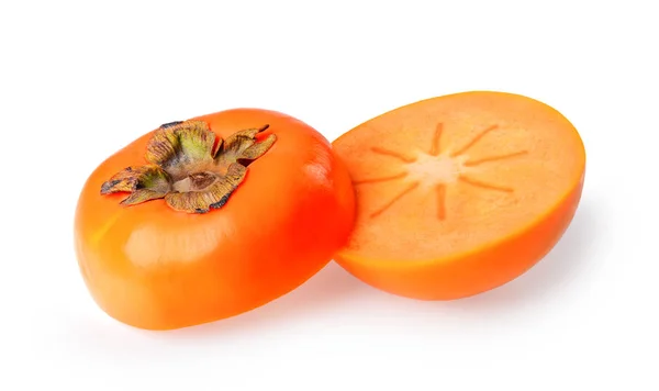 Fresh Ripe Persimmons Isolated White Background — Stock Photo, Image