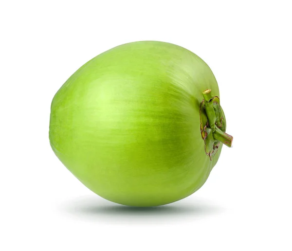 Зелений Кокос Ізольований Білому Тлі — стокове фото