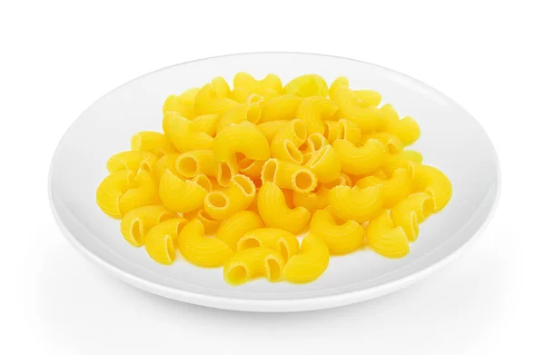 Dry Macaroni Plate White Background — Stock Photo, Image