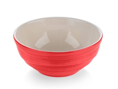 Beyaz zemin üzerine kırmızı boş kase