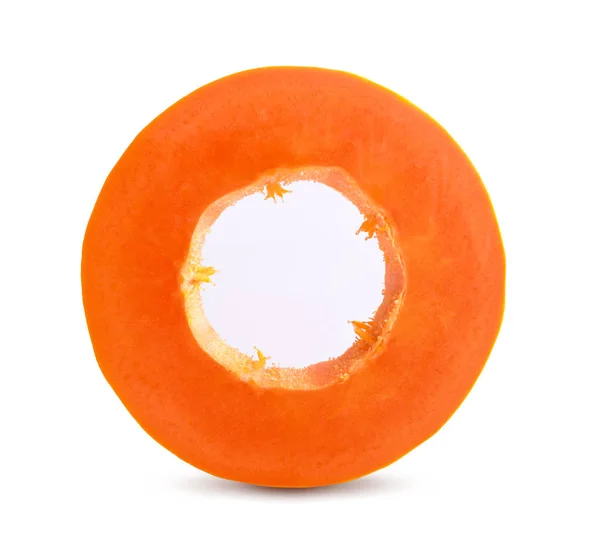 Gesneden Rijpe Papaya Met Zaad Met Achtergrond — Stockfoto