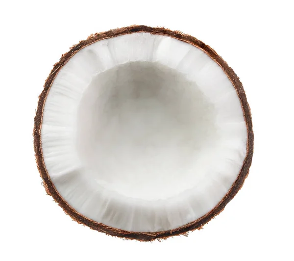Kokosnöt Hälften Isolerad Vit Bakgrund — Stockfoto