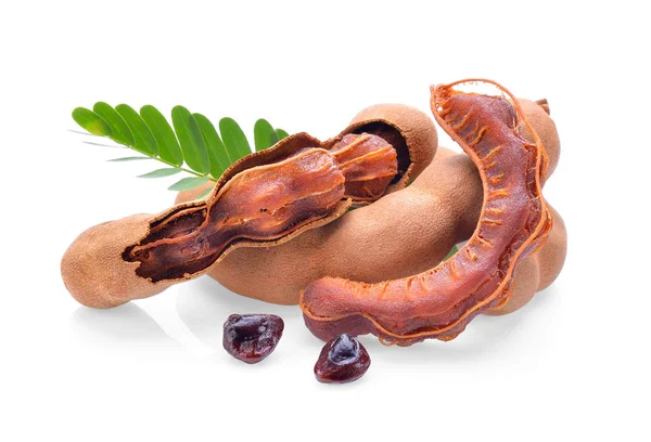 Tamarind Isolerat Den Vita Bakgrunden — Stockfoto