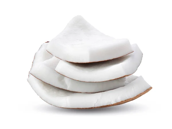 Scheibe Kokosnuss Isoliert Auf Weißem Hintergrund — Stockfoto