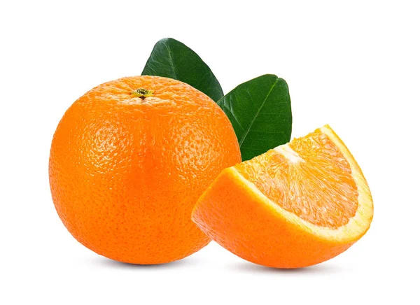 Orange Isolerad Vit Bakgrund Full Skärpedjup Med Urklippsbana — Stockfoto