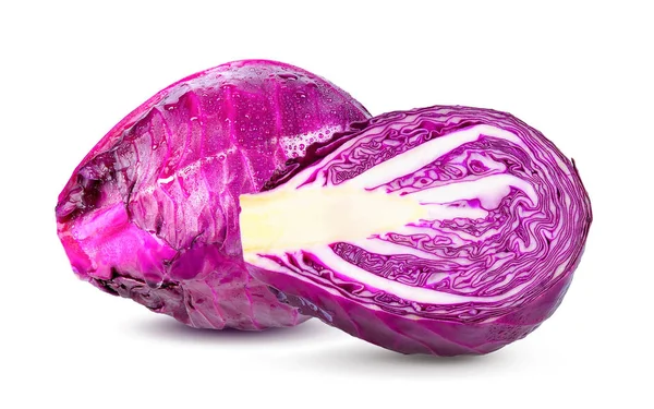 beyaz arkaplanda mor lahana