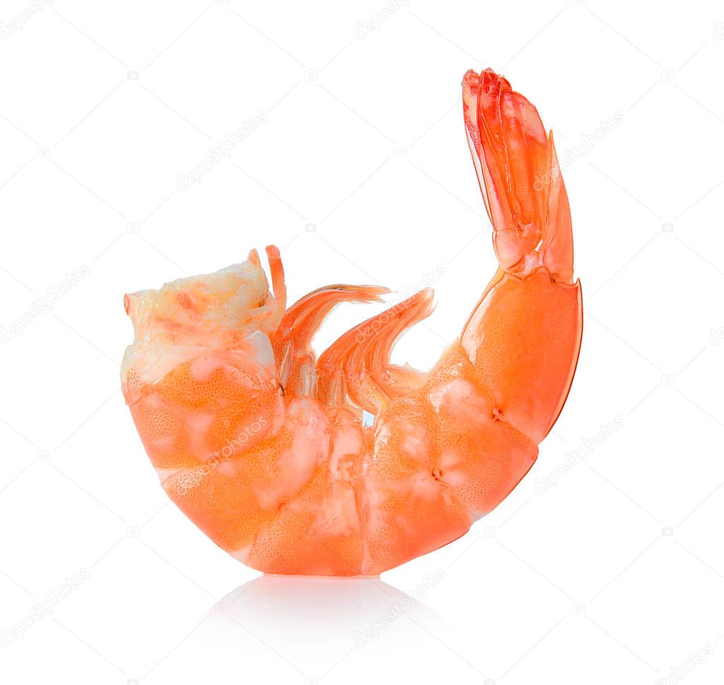 shrimps on a white background. with clipping path