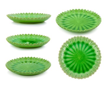 Beyaz arka plan üzerinde Vintage seramik tabak