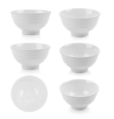 Beyaz arka planda beyaz kase