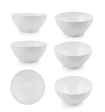 Beyaz arka planda beyaz kase