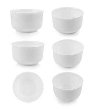 Beyaz arka planda beyaz kase