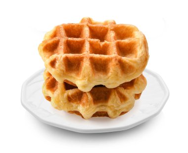 Waffle plaka beyaz zemin üzerine
