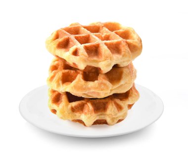 Waffle plaka beyaz zemin üzerine