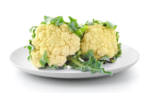 Cauliflower Plate Isolated White Background — Stock Photo, Image