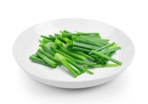 Onions Plate White Background — Stock Photo, Image