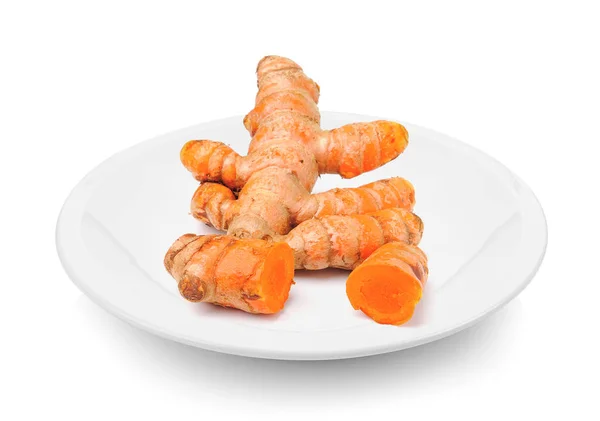 Turmeric Plate White Background — Stock Photo, Image