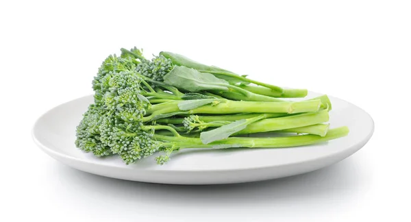 Broccoli Plate Isolated White Background — Stock Photo, Image