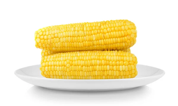 Corn Plate Isolated White Background — Stock Photo, Image