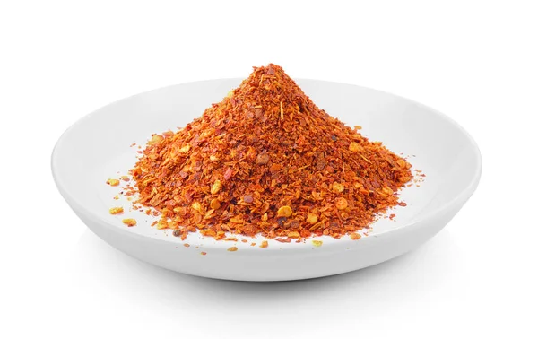 Cayenne Pepper Plate White Background — Stock Photo, Image