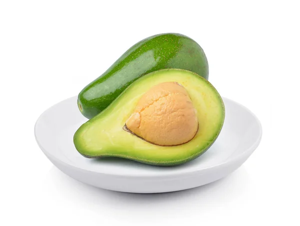 Avocado Plate White Background — Stock Photo, Image