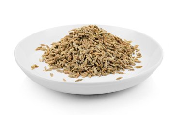 kimyon tohumu beyaz arka plan üzerinde plaka