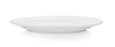 beyaz arkaplanda izole seramik beyaz plaka