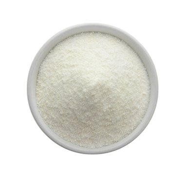 Krema, kahve beyazlatıcı, beyaz zemin üzerine bir kase içinde Non-Süt kreması