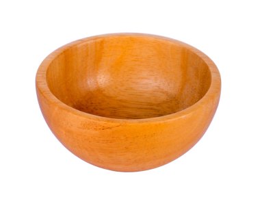 Ahşap kase beyaz arkaplanda izole