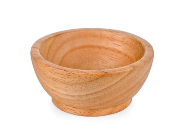 Beyaz arka plan üzerinde Vintage ahşap kase