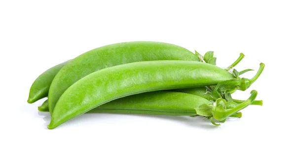 Groene Erwten Witte Achtergrond — Stockfoto