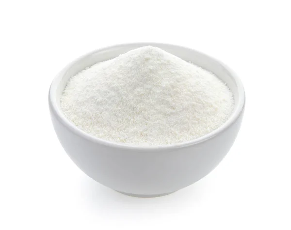Δοχείο Κρέμας Καφέ Whitener Creamer Γαλακτοκομικά Προϊόντα Ένα Μπολ Λευκό — Φωτογραφία Αρχείου
