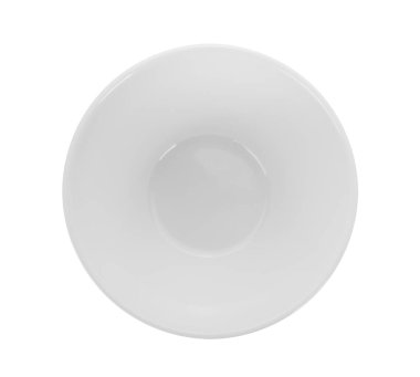 Beyaz arka planda bir kase. en üstteki görünüm