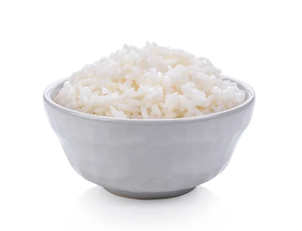 Jasmine Rice Bowl White Background — Stock Photo, Image