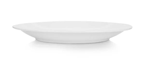 白色背景的白色陶瓷板 — 图库照片