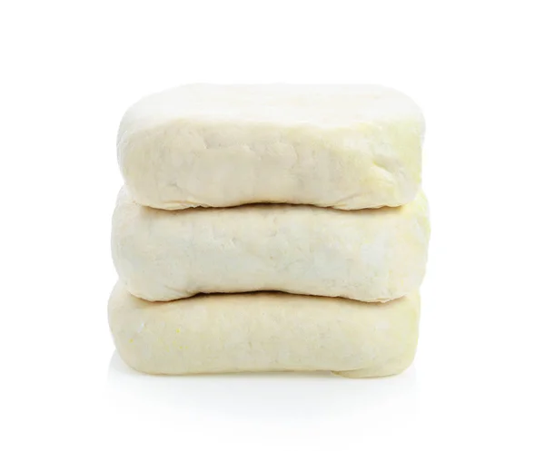 Beyaz Arkaplanda Soya Peyniri Izole Edildi — Stok fotoğraf