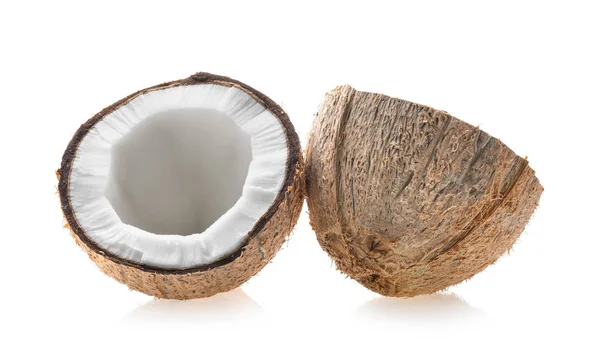 ココナッツは白い背景に隔離され — ストック写真