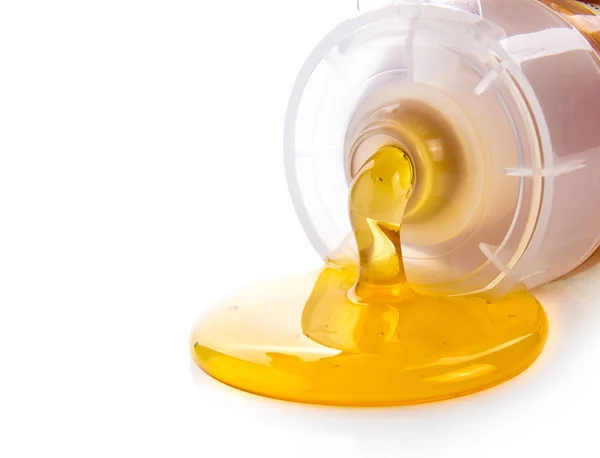 Honig Kunststoffrohr Isoliert Auf Weißem Hintergrund — Stockfoto