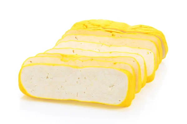 Tofu Amarillo Sobre Fondo Blanco — Foto de Stock